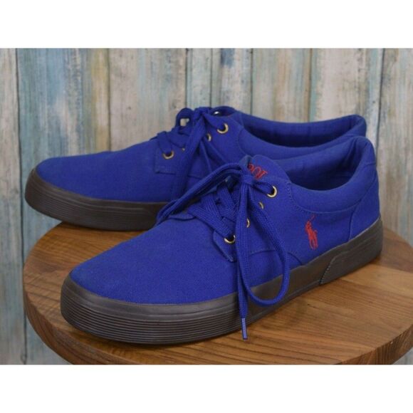 NOT AVAILABLE Lauren Felton Canvas Sneakers Men\'s Size 11.5 Blue Black Red main image 6